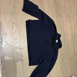 Aritzia Navy Blue Long Sleeve Polo Sweatshirt